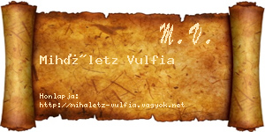 Miháletz Vulfia névjegykártya